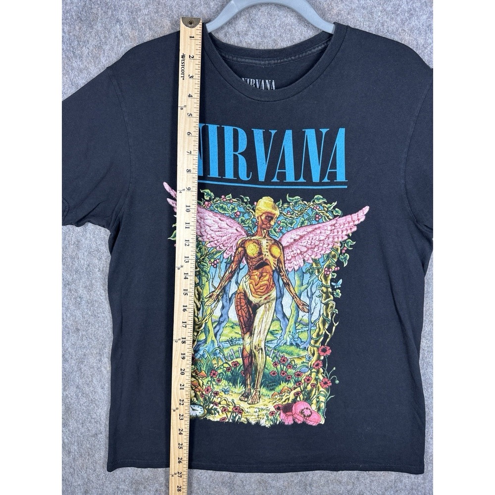 Nirvana In Utero Angel Graphic T Shirt Black Womens Medium Band Rock Grunge - Picture 5 of 8